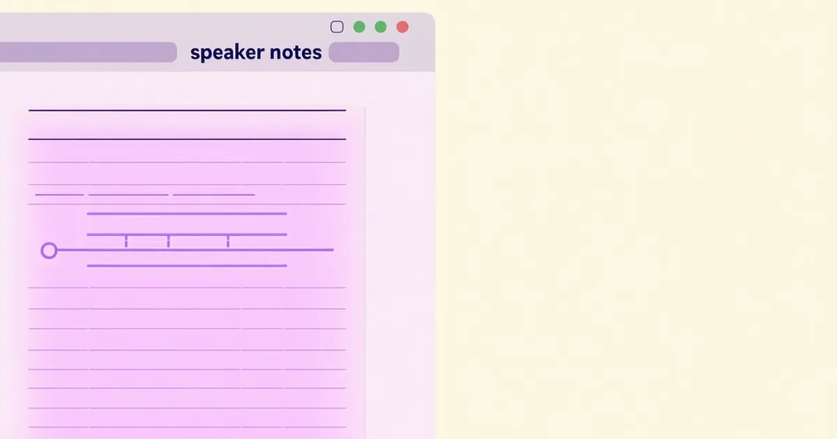 Close-up of a presenter's notes area in a presentation interface